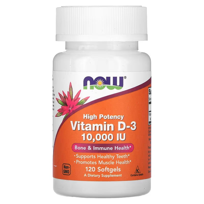NOW Foods, Vitamine D3, High Potency , 10,000 IU, 120 Softgels
