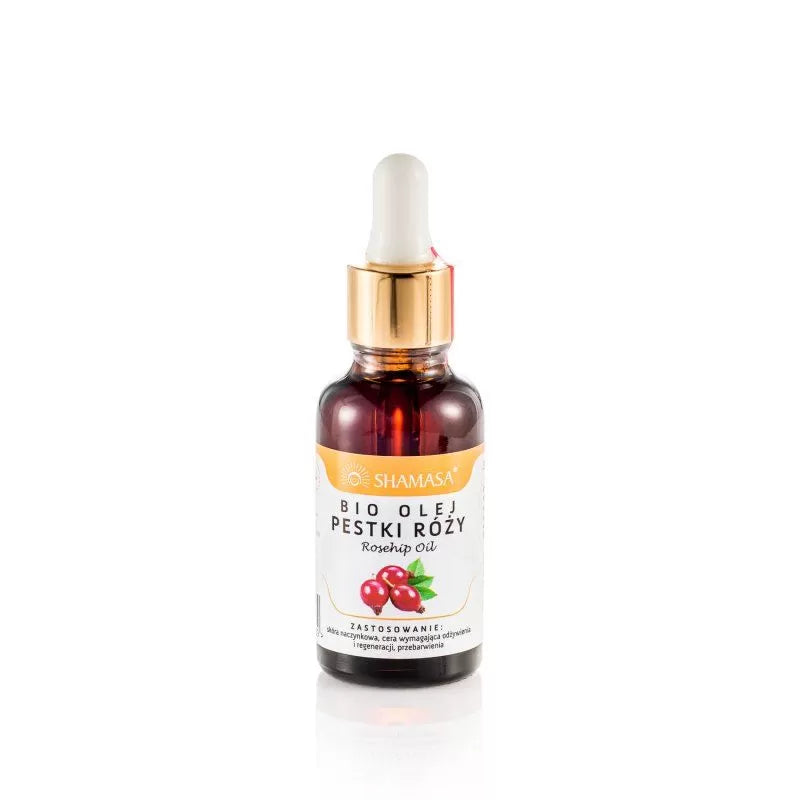 Shamasa, Rozenbottel olie BIO - koningin van de oliën 30 ml (Puur en koudgeperst)